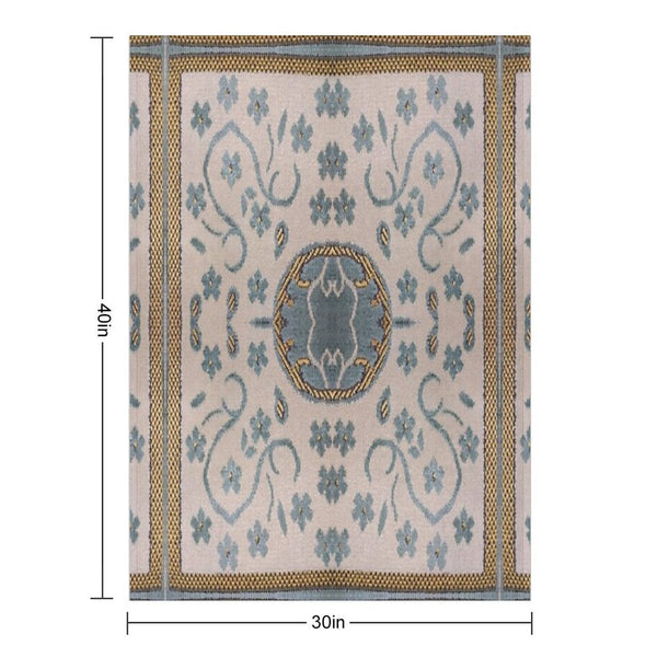 Arabian Rug Print Travel-friendly Throw Blanket