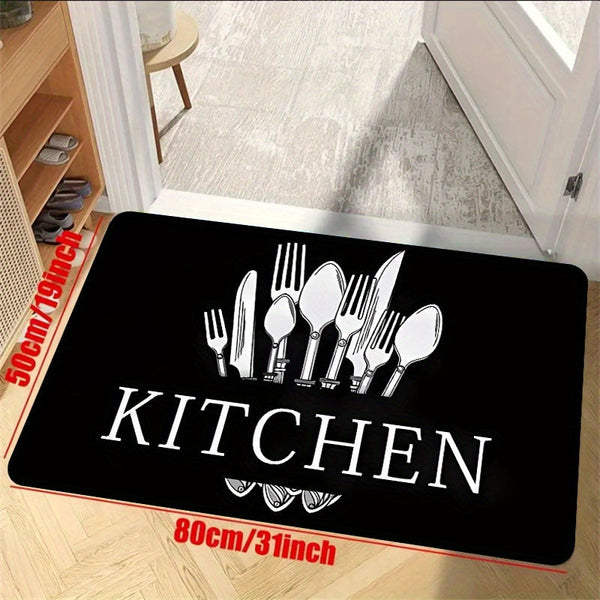 Black Tableware Mat - 1 Piece Kitchen, Bathroom, Living Room, Bedroom, and Entrance Common Carpet DSers Fulfillment