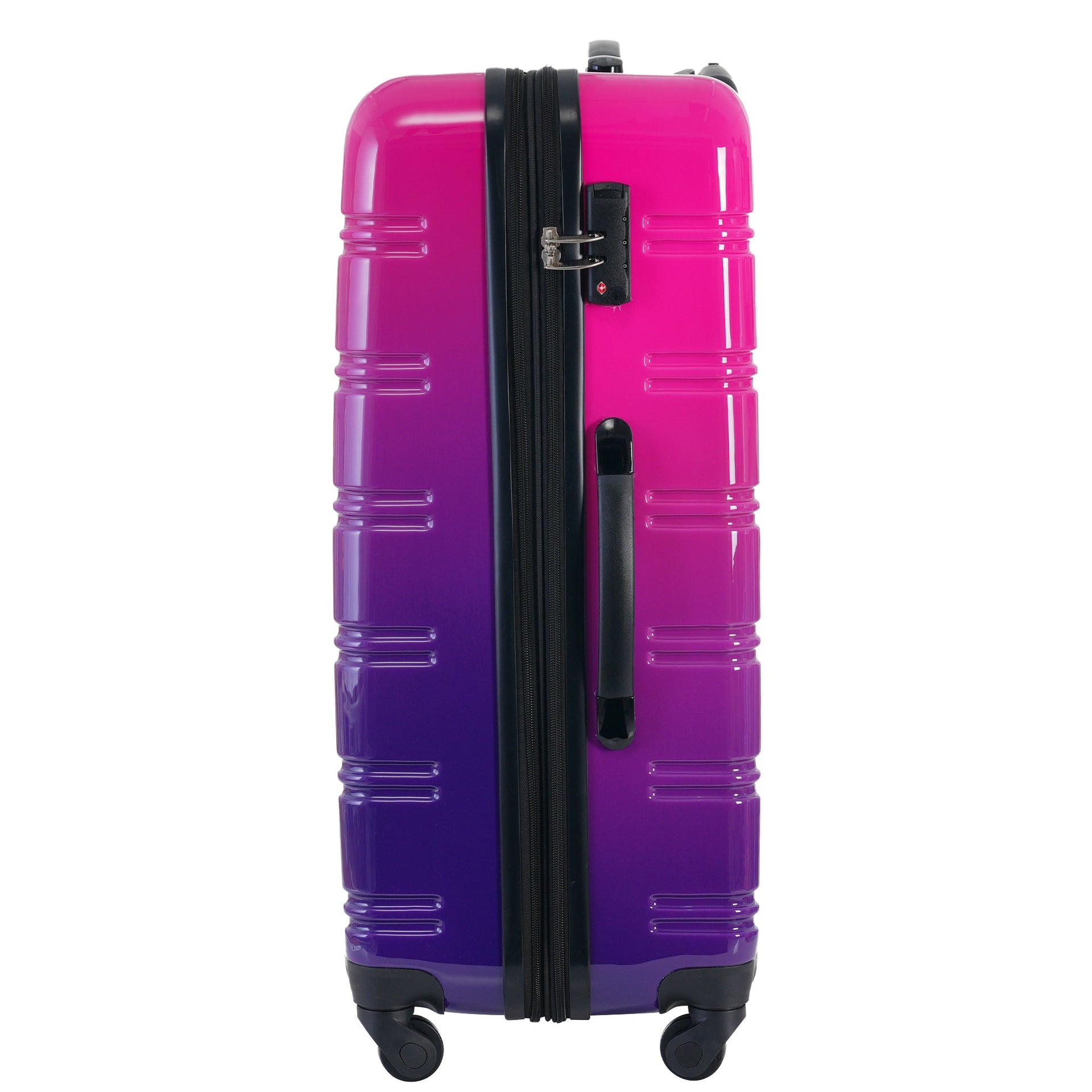 Hardshell Luggage Sets 3 Piece Gradient Color Expandable Suitcase with Spinner Wheels and TSA Lock Lightweight 20' 24' 28' Available,Purple and Pink