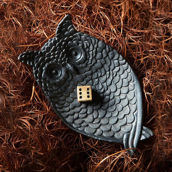 Pewter Owl Jewelry/Coin Tray in Black