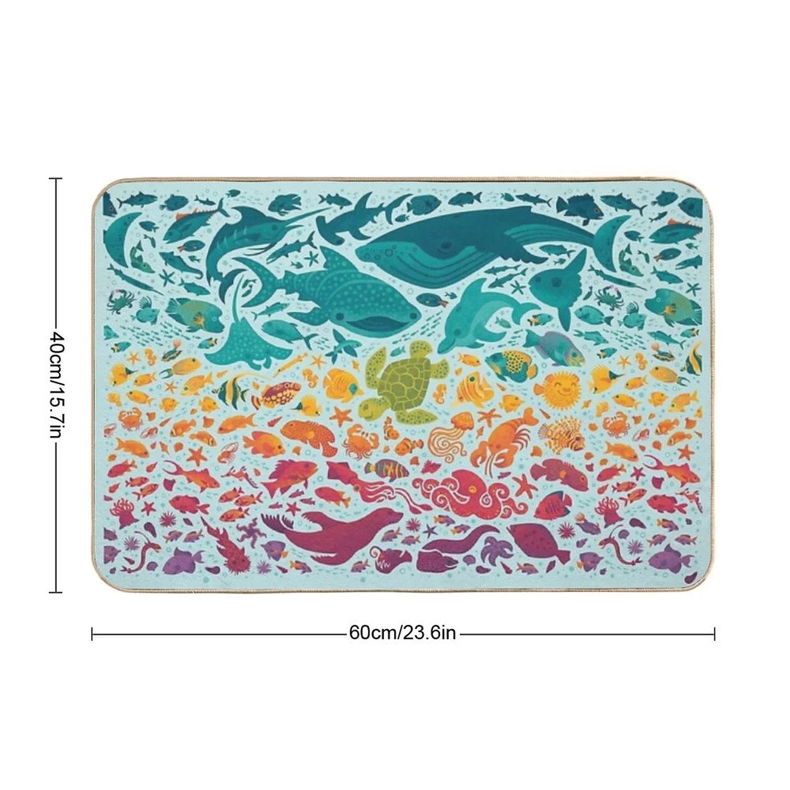 Aquatic Spectrum 2  Light Blue Bath Mat