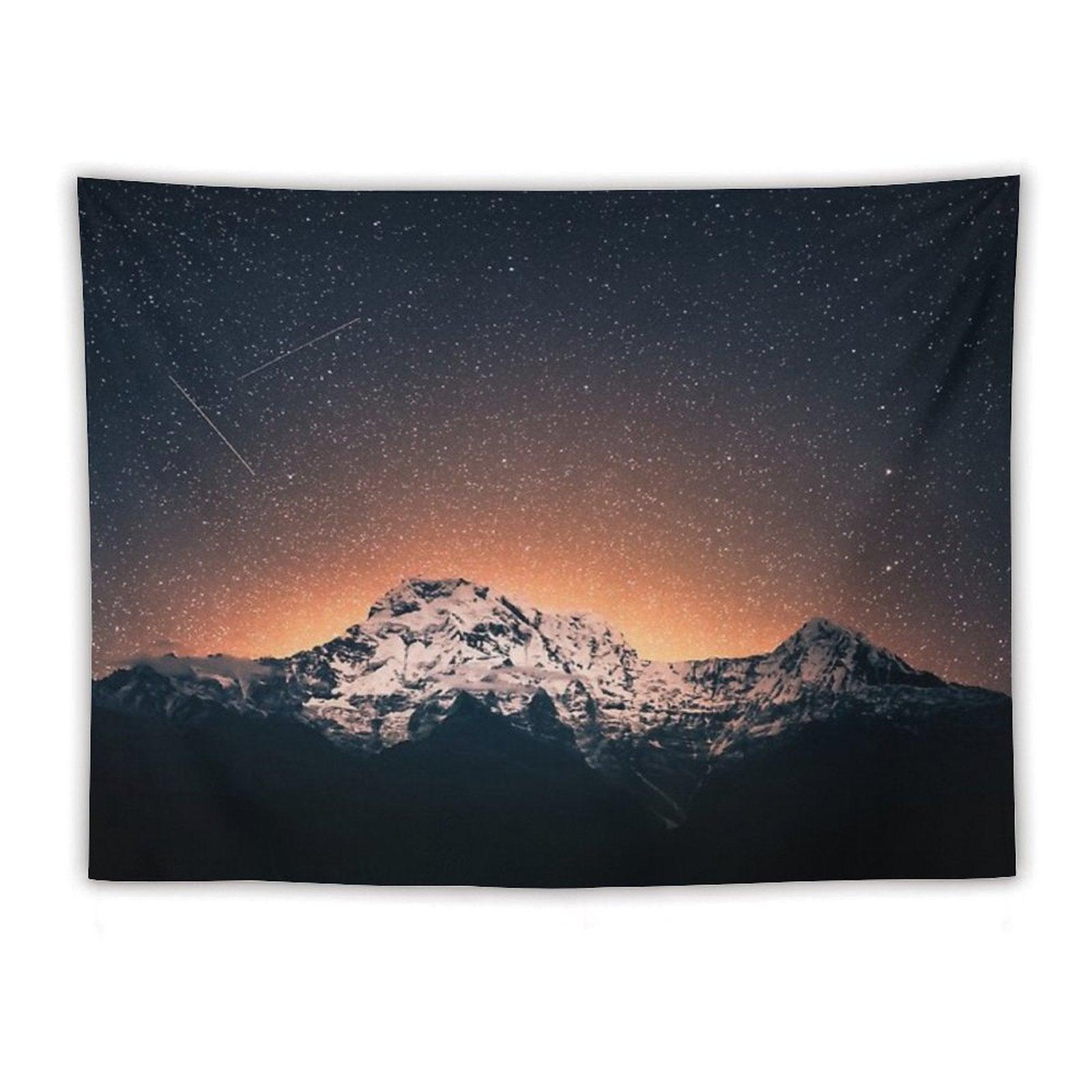 Star Mountain Milky Way Night Tapestry