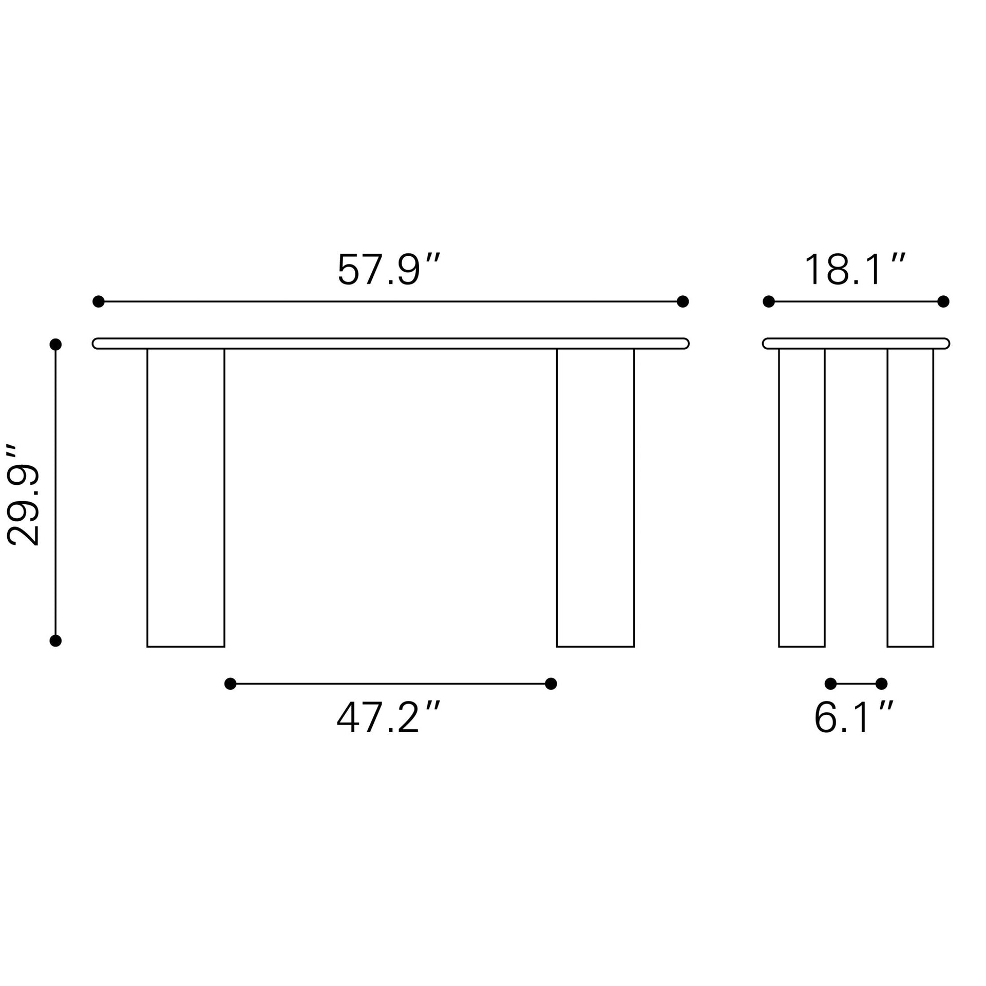 Risan Console Table Whitewashed