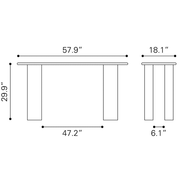 Risan Console Table Whitewashed