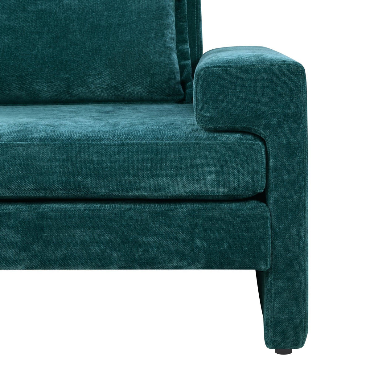 Oversized Green Chenille Accent Chair with Deep Seat & Plush Cushions