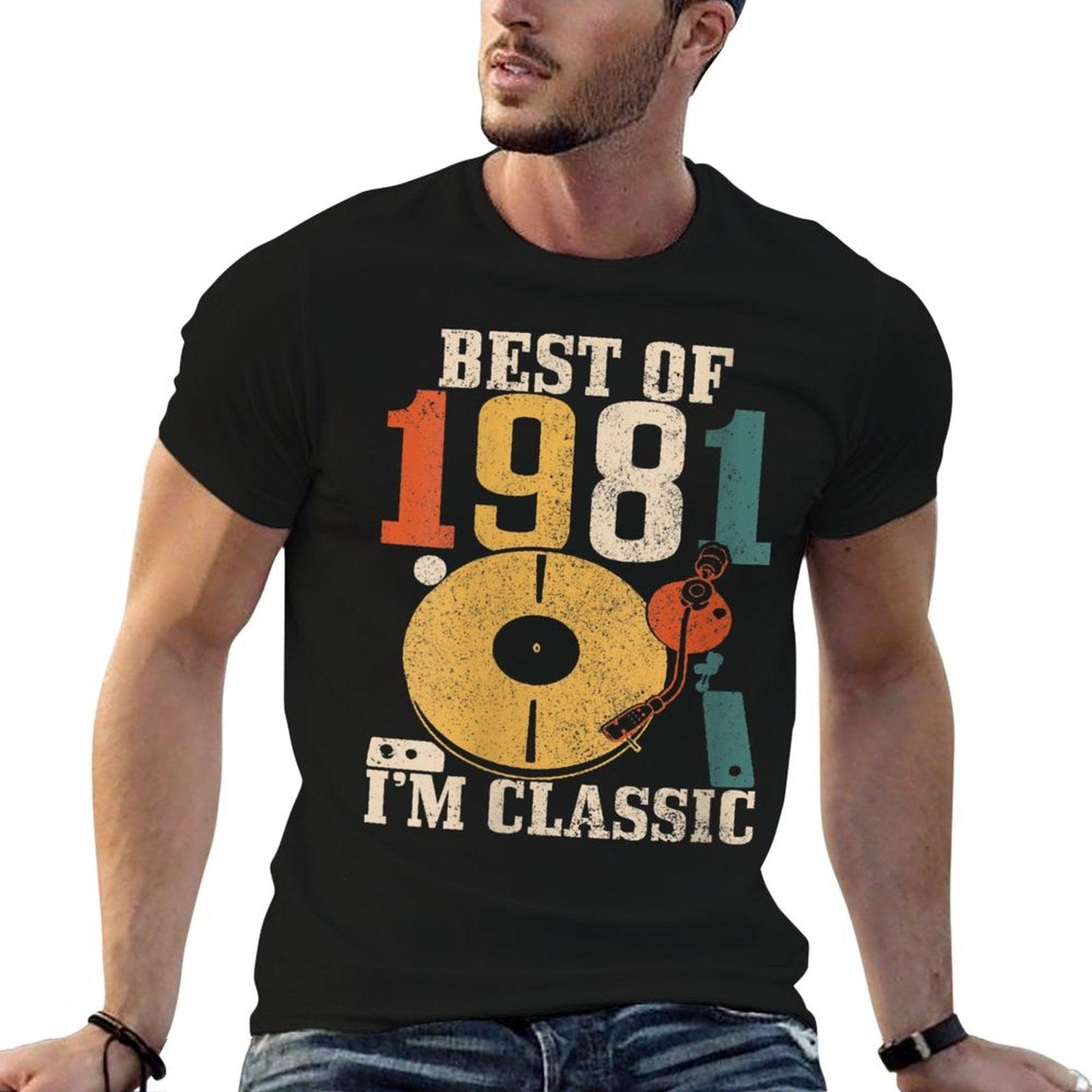 Womens Best Of 1981 I'm Classic 40th Birthday Gift Vintage Vinyl DJ  Moisture-wicking T-Shirt