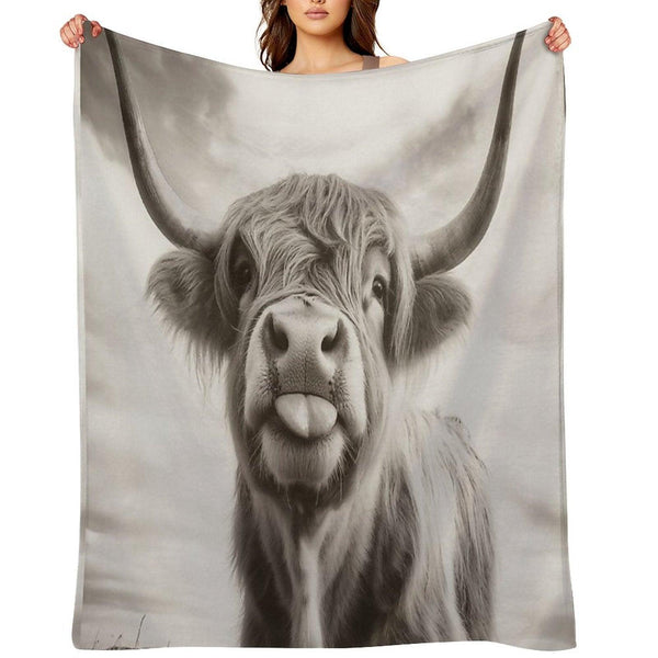 Cheeky Highland Cow Throw Blanket