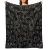 Black Pug Puppy Pattern Design Shrink-resistant Throw Blanket