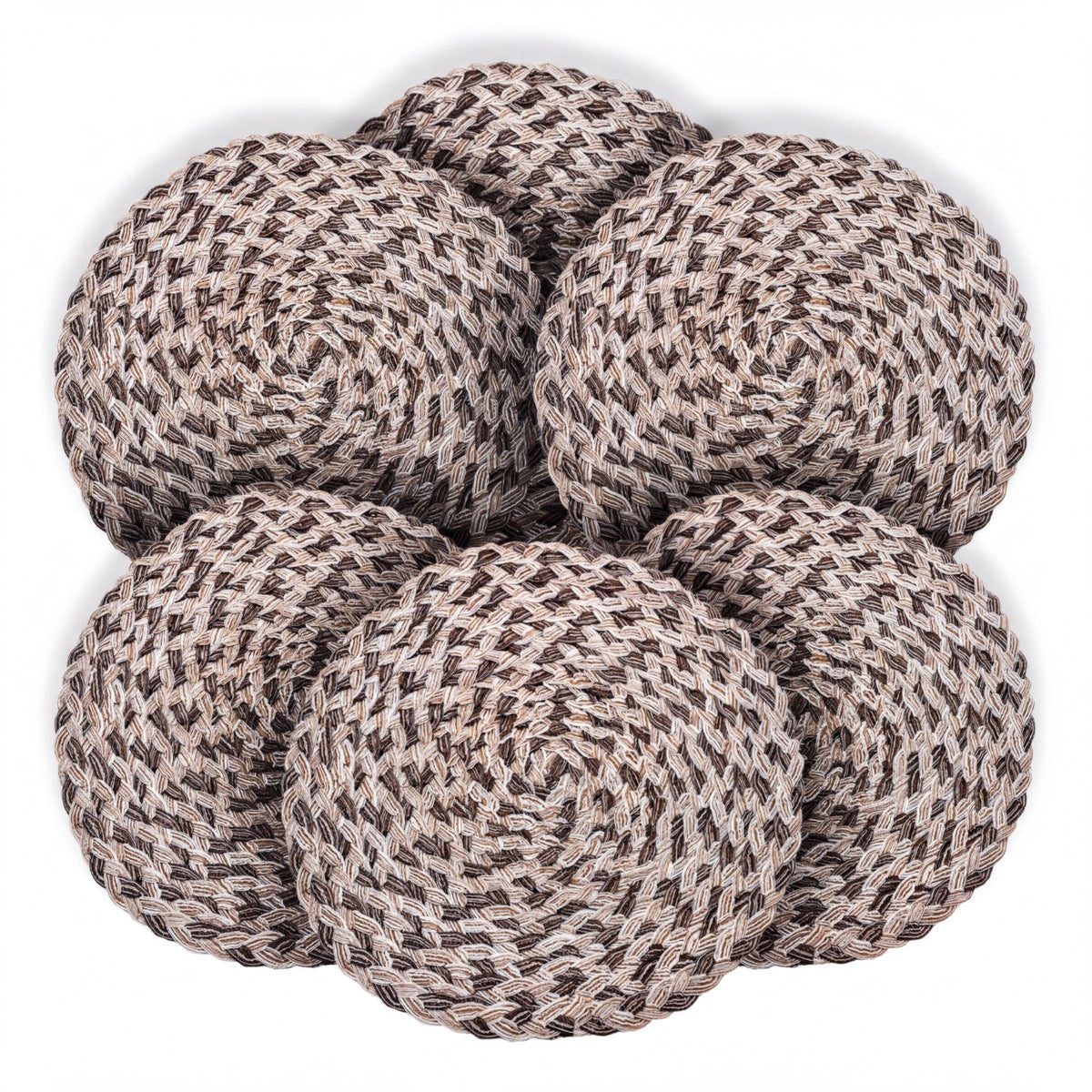 Round PVC Placemats - Set of 6 Non Slip Heat Resistant Table Protectors