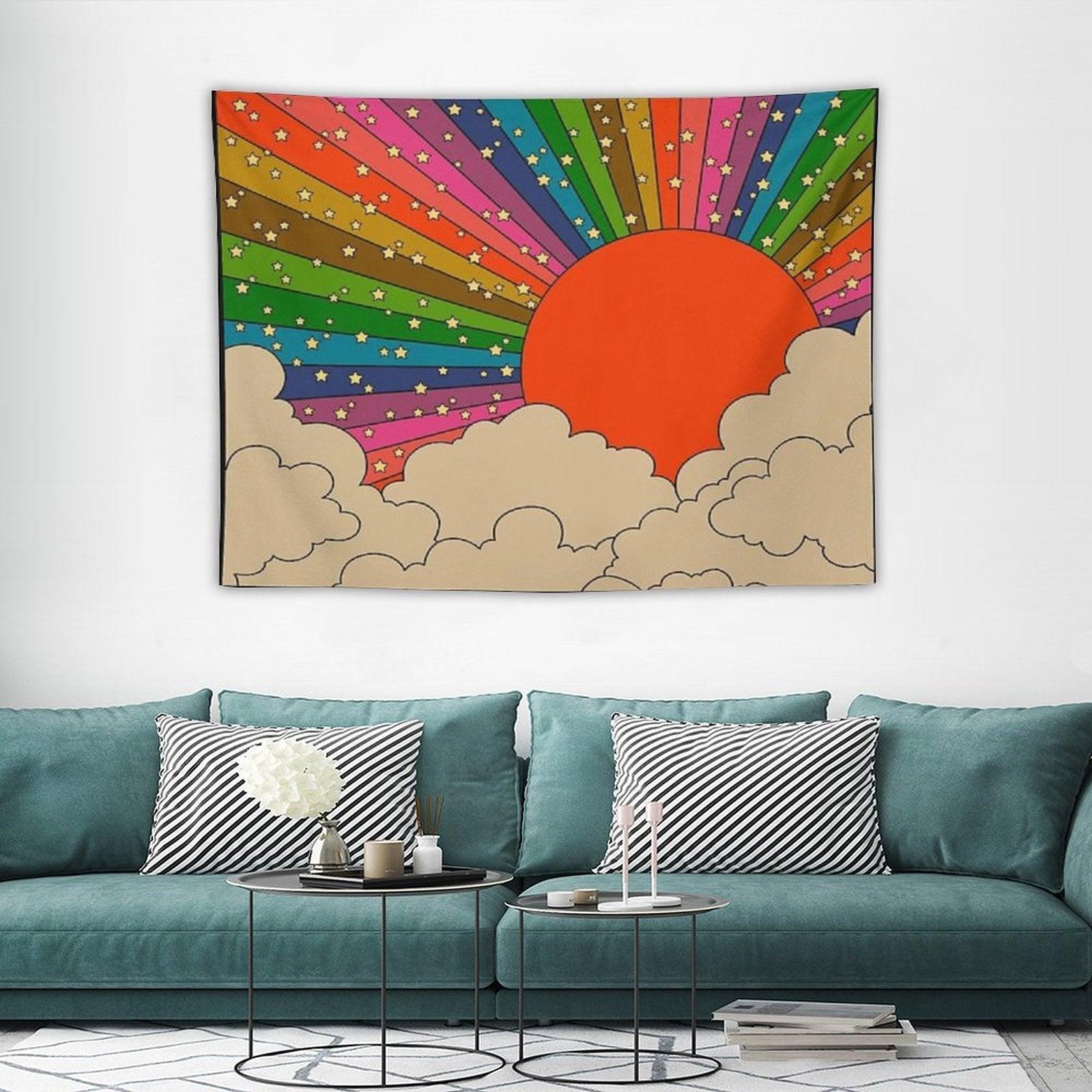 Rainbow 70s Sun Tapestry