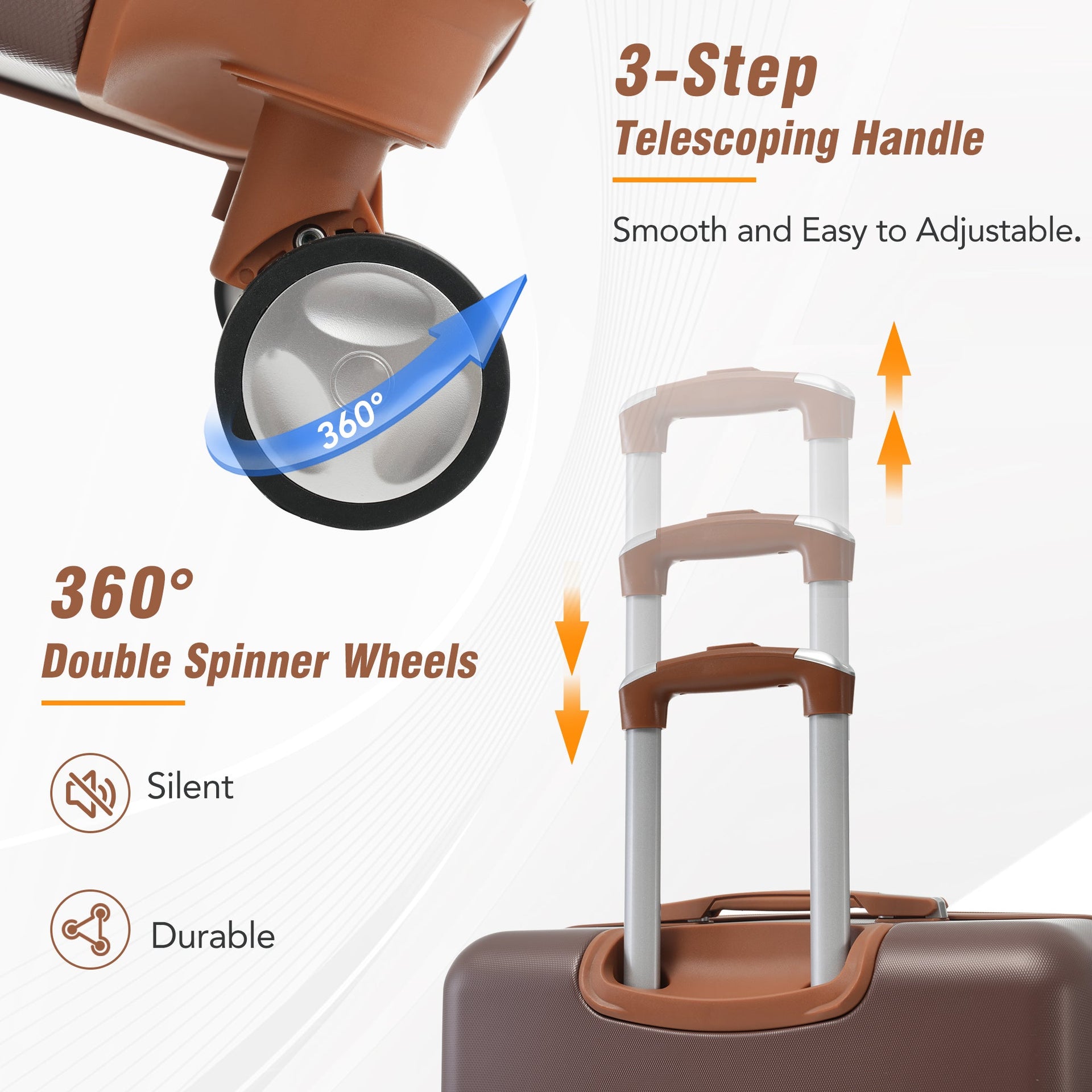 Hardshell Luggage Sets 4 Pieces 20'+24'+28' Luggages and Cosmetic Case Spinner Suitcase with TSA Lock Lightweight