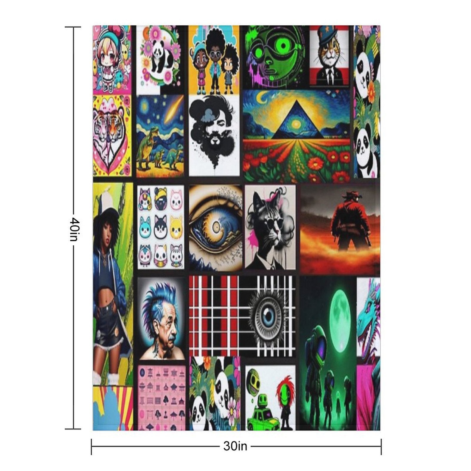 2024 Trends Collage Compact Throw Blanket