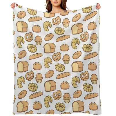 All Types of Bread Pattern Throw Blanket