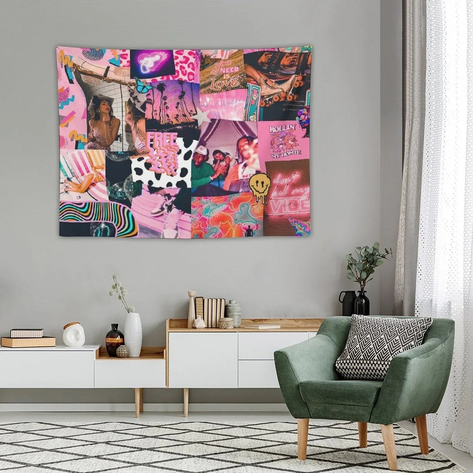 Trippy Baby Collage Tapestry