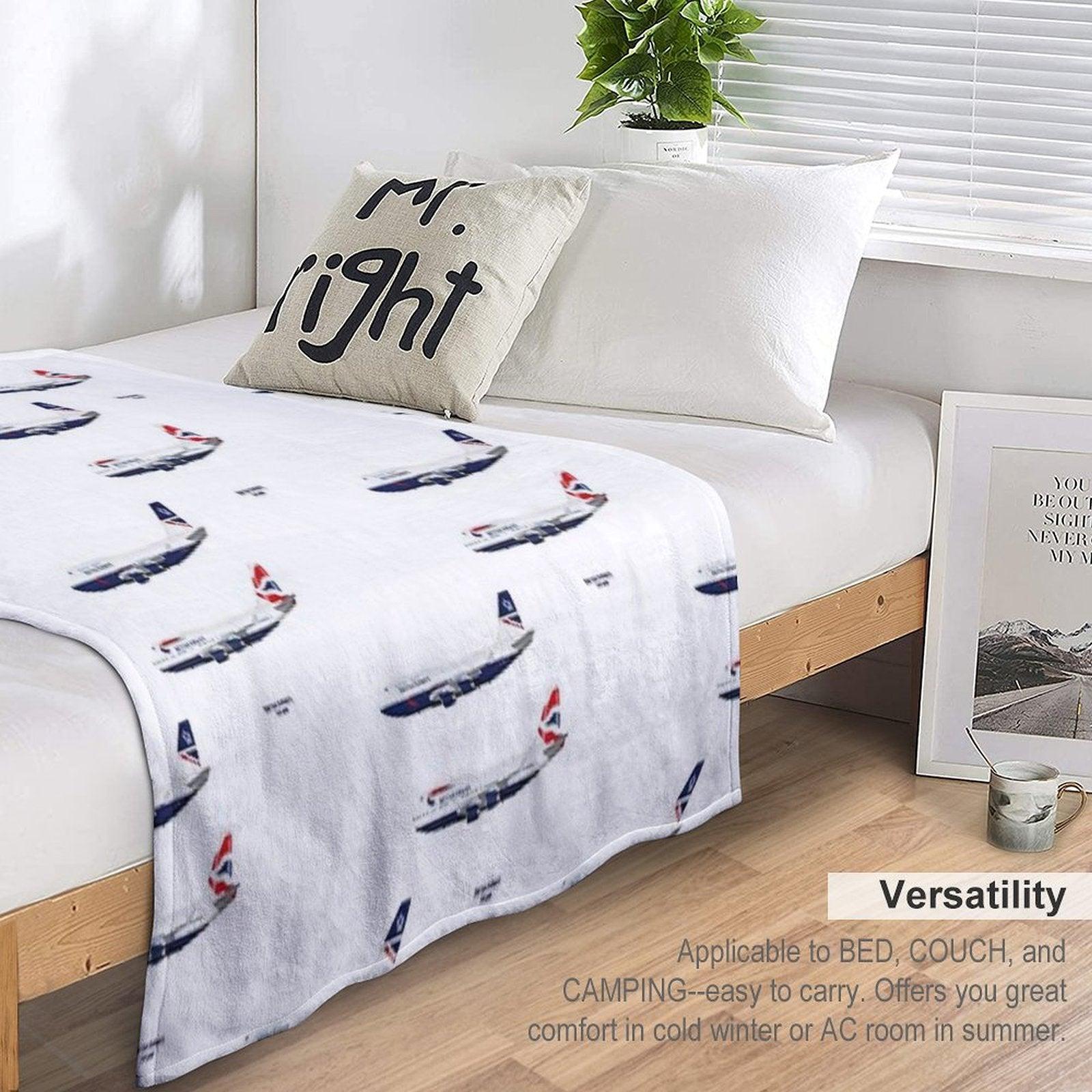 British Airways 747s Throw Blanket