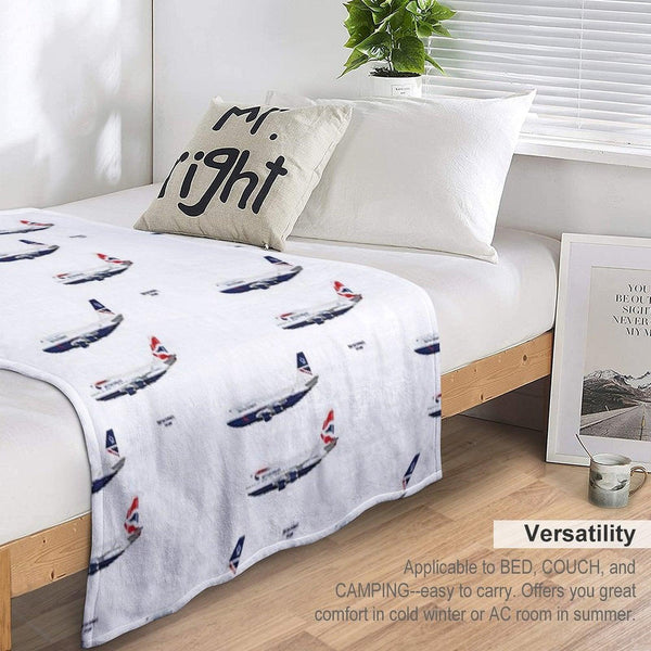 British Airways 747s Throw Blanket