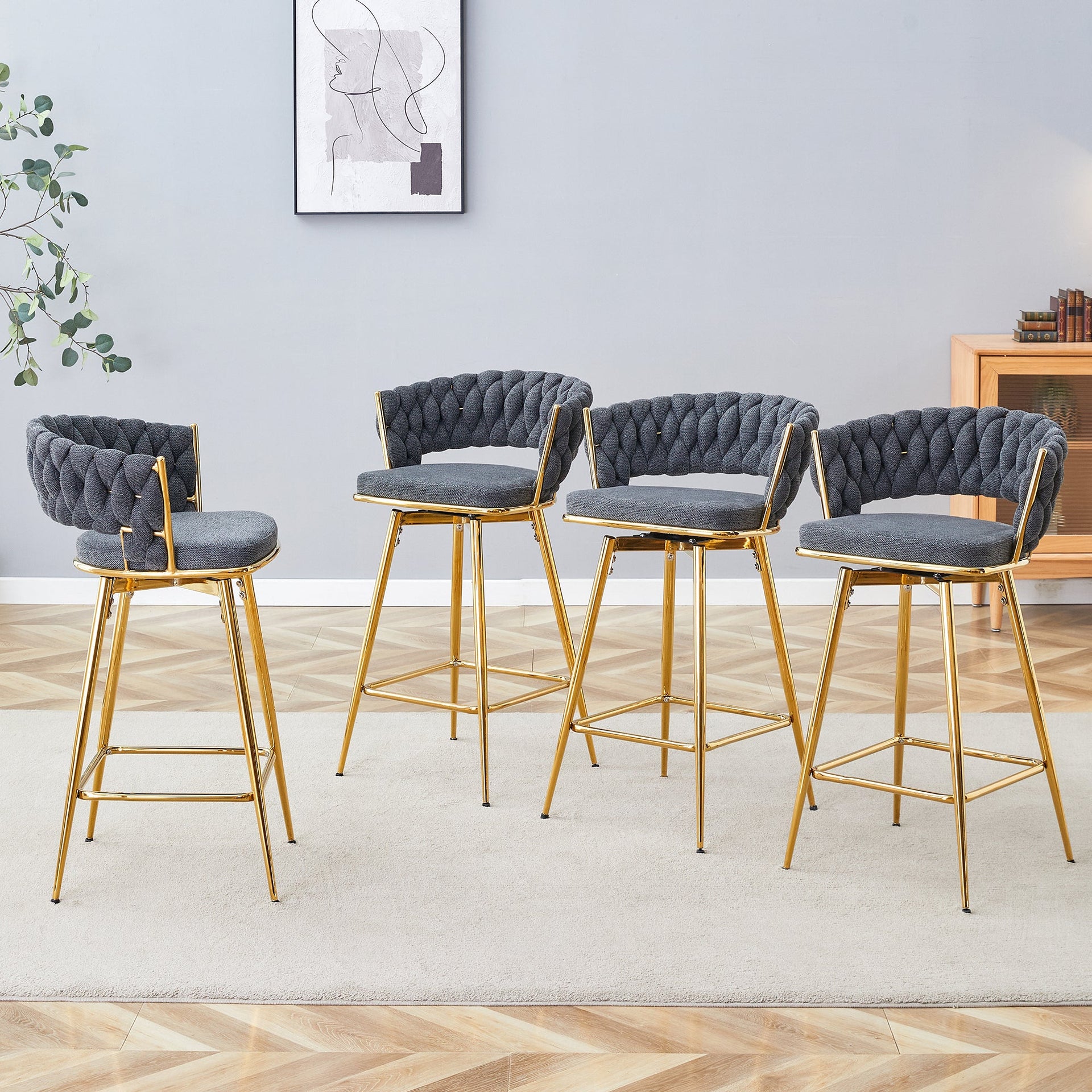 Four-Piece Modern Rotating Swivel Barstools