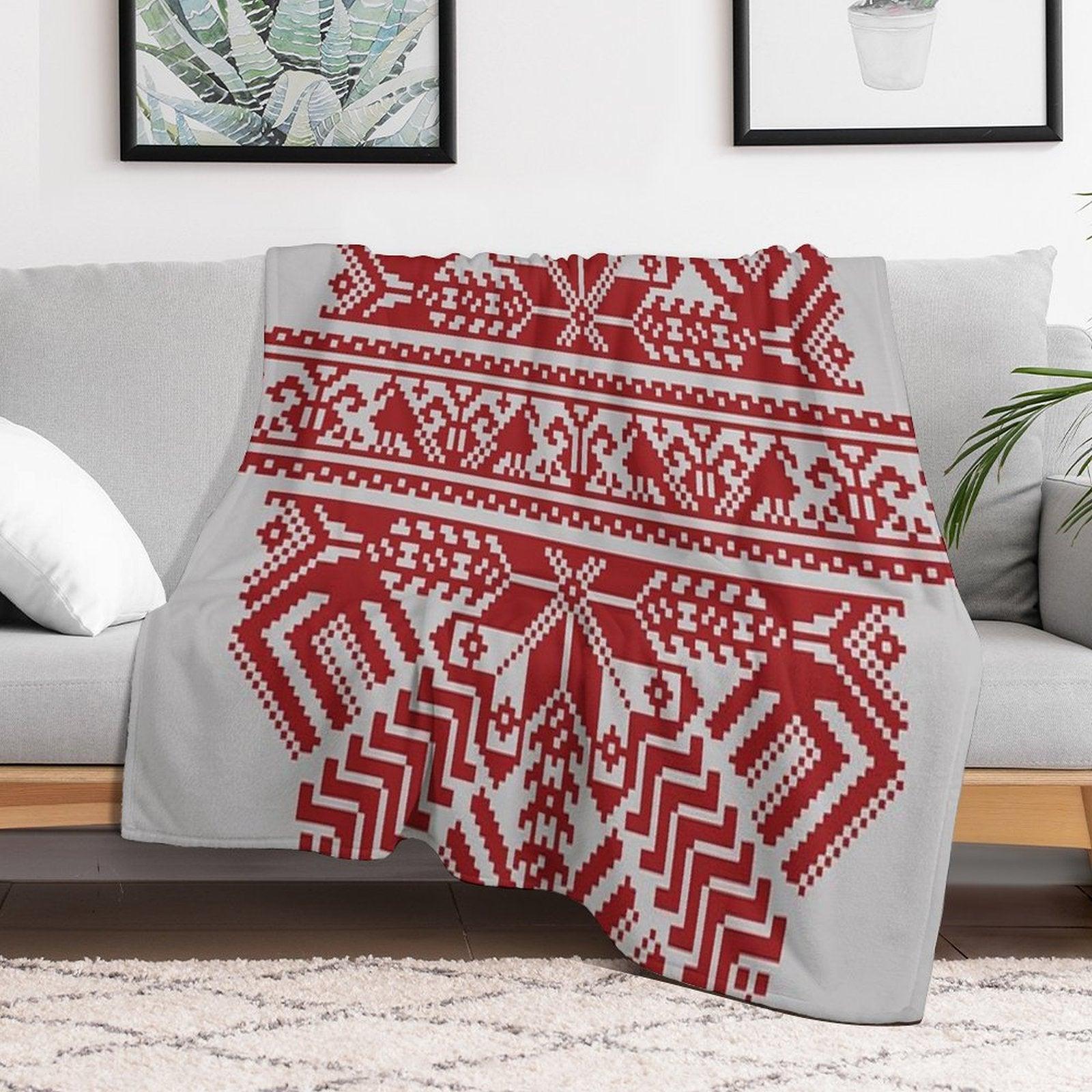Baltic Traditional Ornament. Latvian Throw Blanket