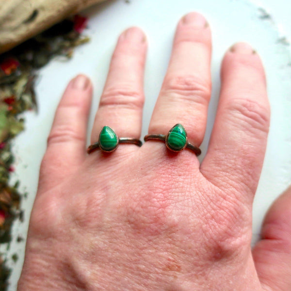 Copper Malachite Ring – Grounded Heart Energy | By Blackbird & Sage