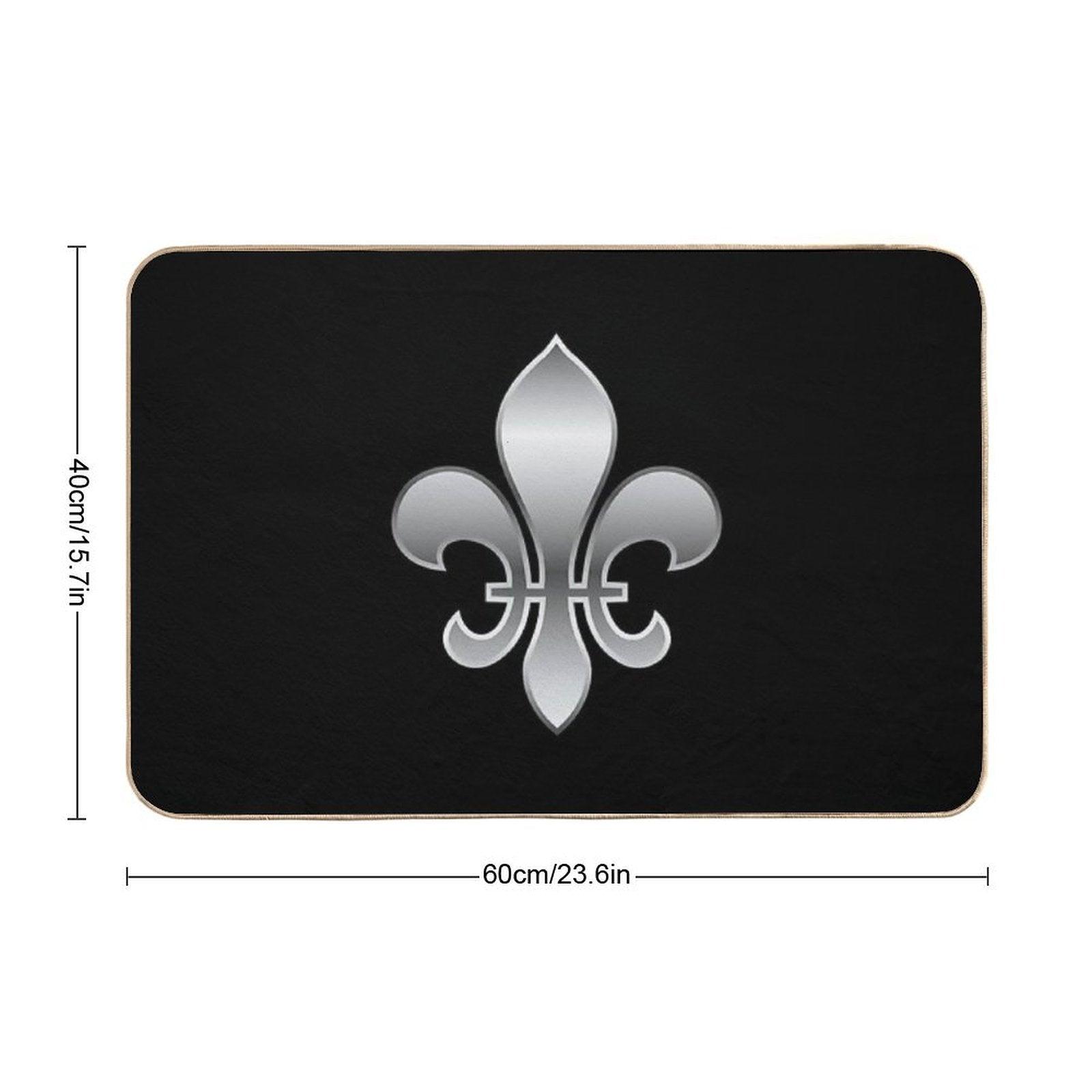 Fleur De Lys  Fleur De Lis Metallic Silver Look Bath Mat