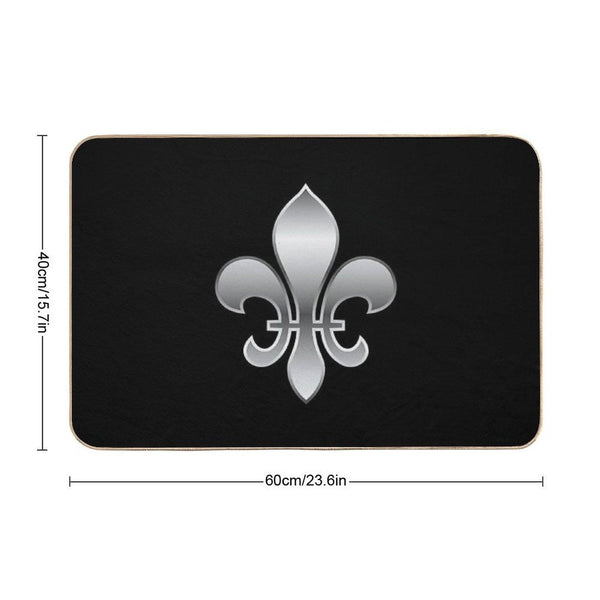 Fleur De Lys  Fleur De Lis Metallic Silver Look Bath Mat