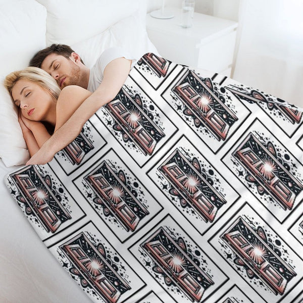 Planetary Cosmic Space Doorway Flash Tattoo Art Design Versatility Throw Blanket