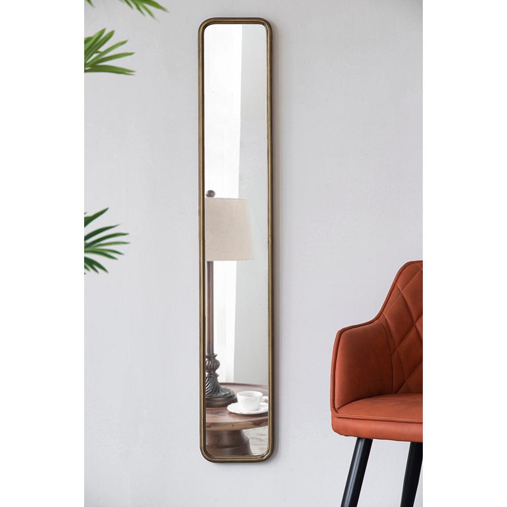 Gold Narrow Slim Full-Length Wall Mirror