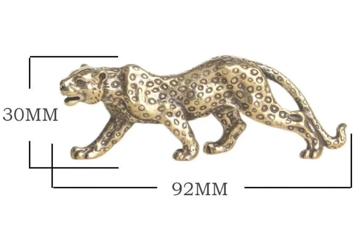 Mini Brass Leopard Figurine Vintage Style for Your Home and Office