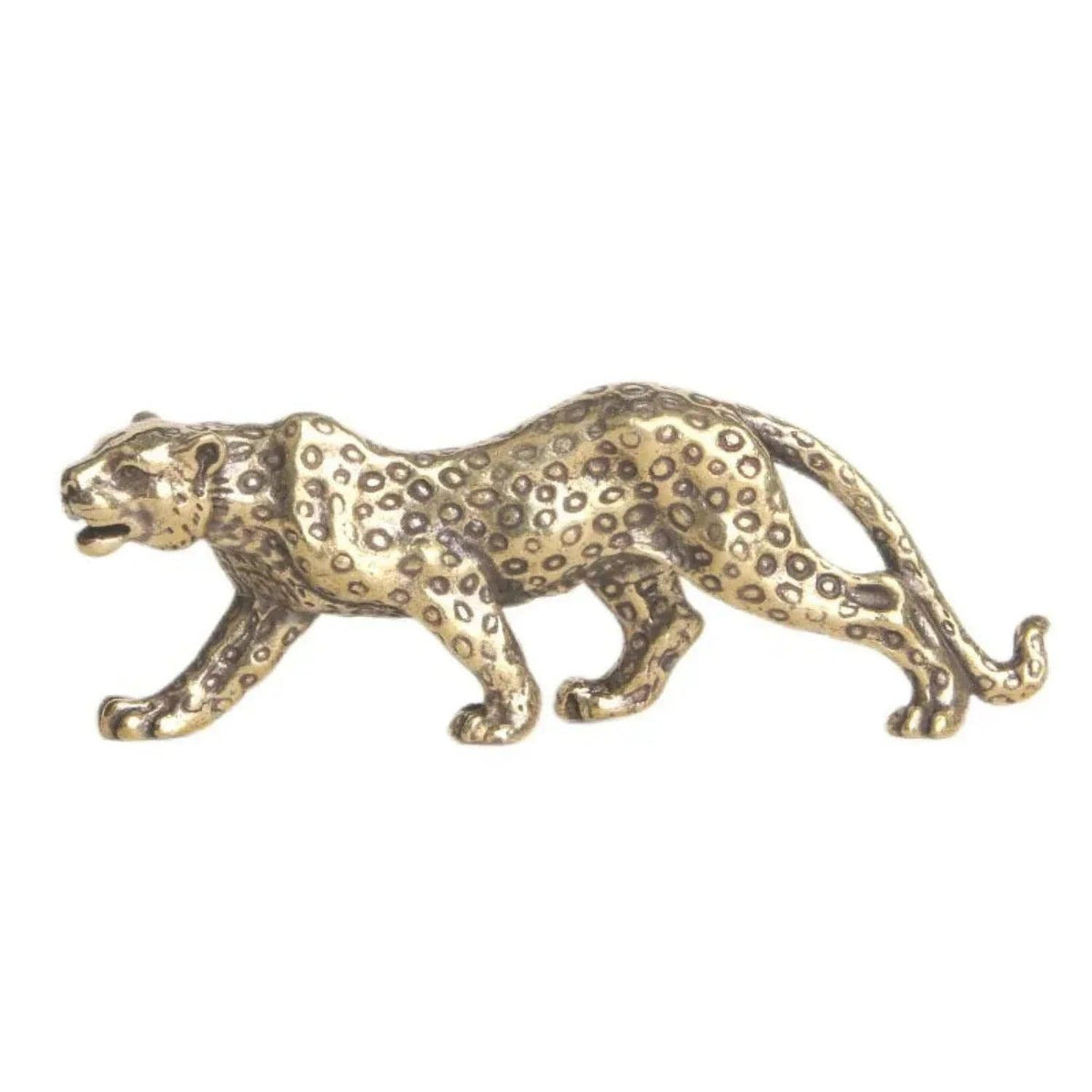 Mini Brass Leopard Figurine Vintage Style for Your Home and Office