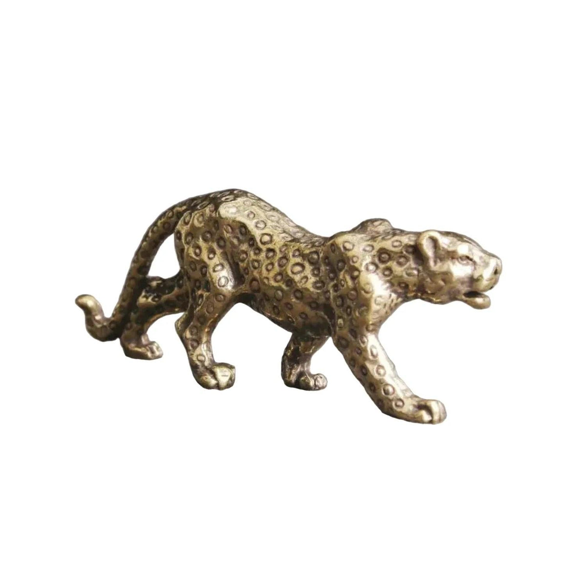 Mini Brass Leopard Figurine Vintage Style for Your Home and Office
