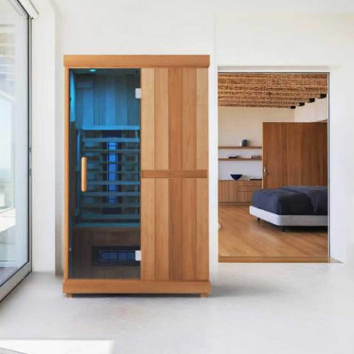 Finnmark FD-2 Full-Spectrum 2-Person Home Infrared Sauna With Built-In LCD Touchscreen Controller [FD-KN002] (SAK94731)