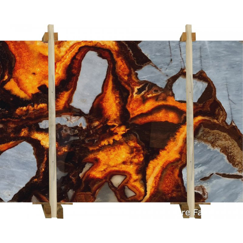 Fire Fantastico Gray Bookmatching Marble Slabs Polished - Livfloors Collection