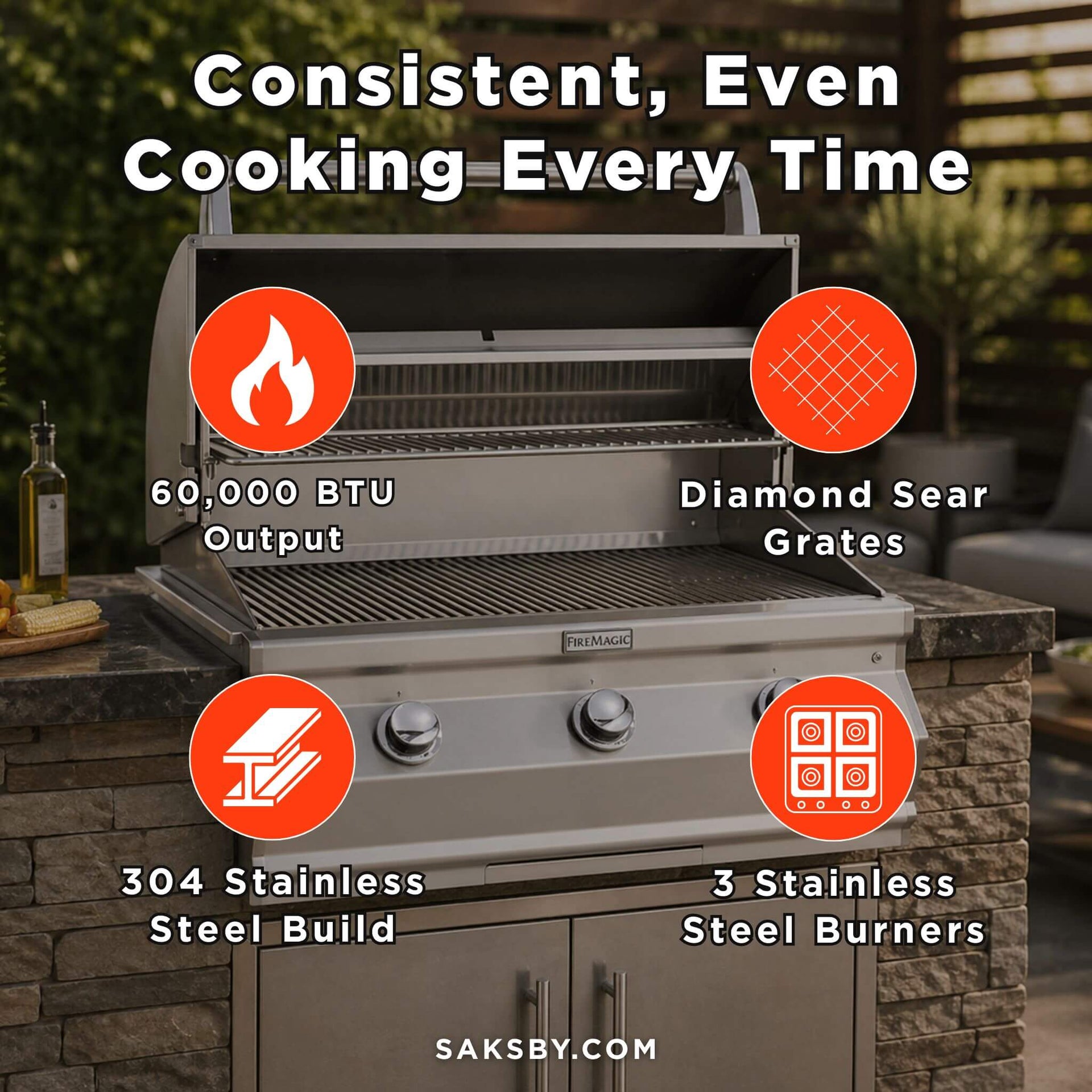 Fire Magic Choice 30-Inch Multi-User Built-In Grill With Analog Thermometer [CM540I-RT1N/P] (SAK91748)