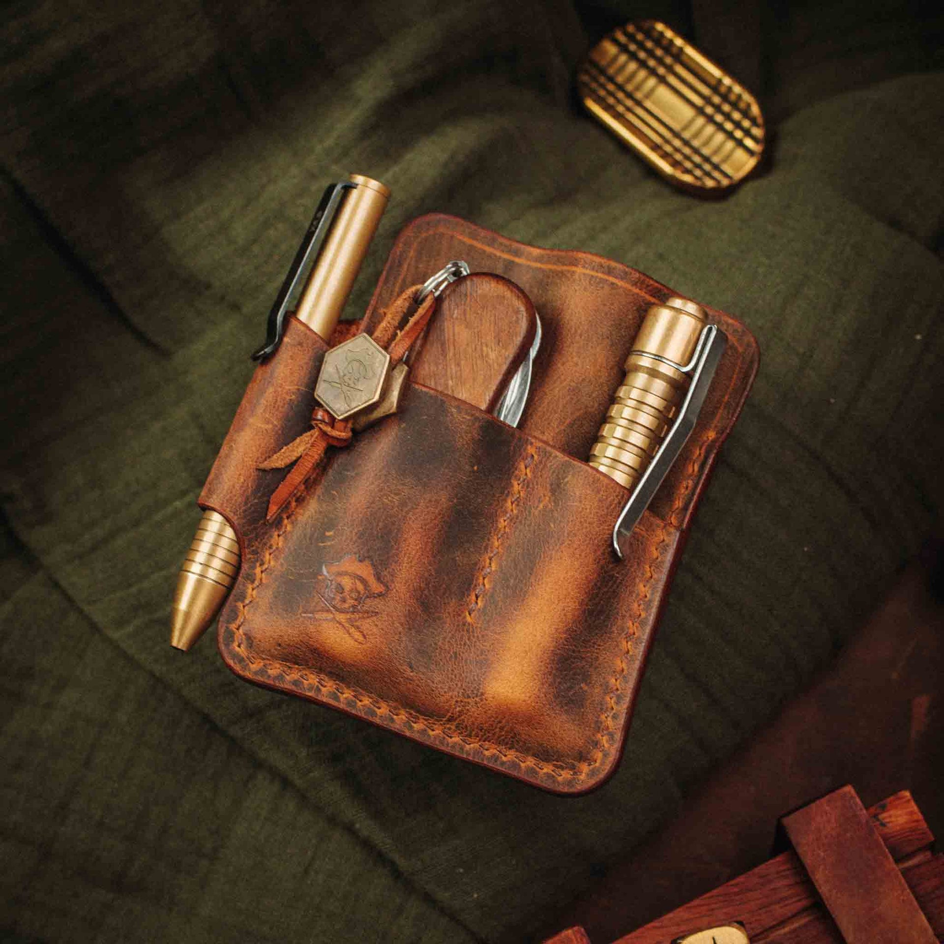 EDC Pocket Organizer - First Mate | Leather Pocket Carrier Pirate Goods