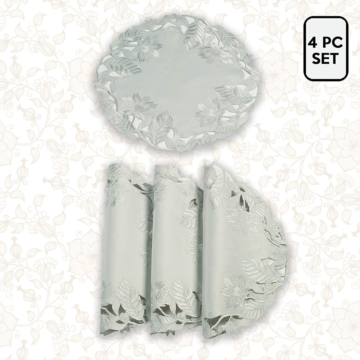 Gray Linen Doilies – Corda Collection, 15 Inch