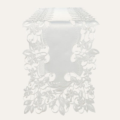 White Table Runner – Darvin Collection, 14x108 Inch
