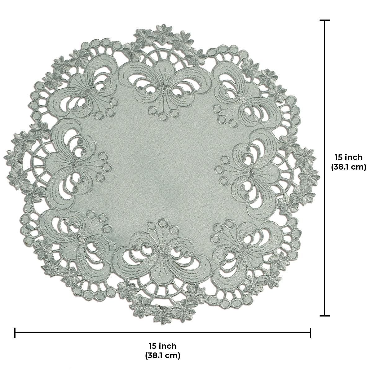 Gray Round Doilies – Creola Collection, 15 Inch