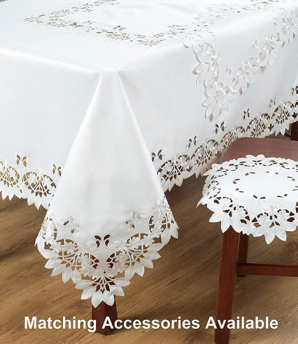 White Table Runner – Deandra Collection, 14x108 Inch