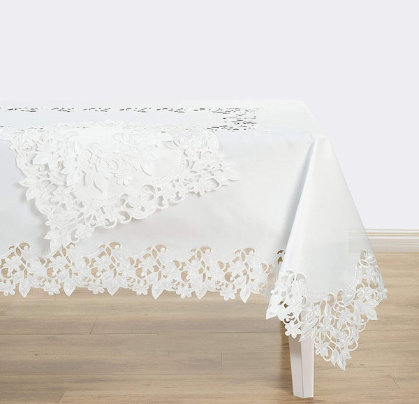 White Table Runner – Deandra Collection, 14x108 Inch