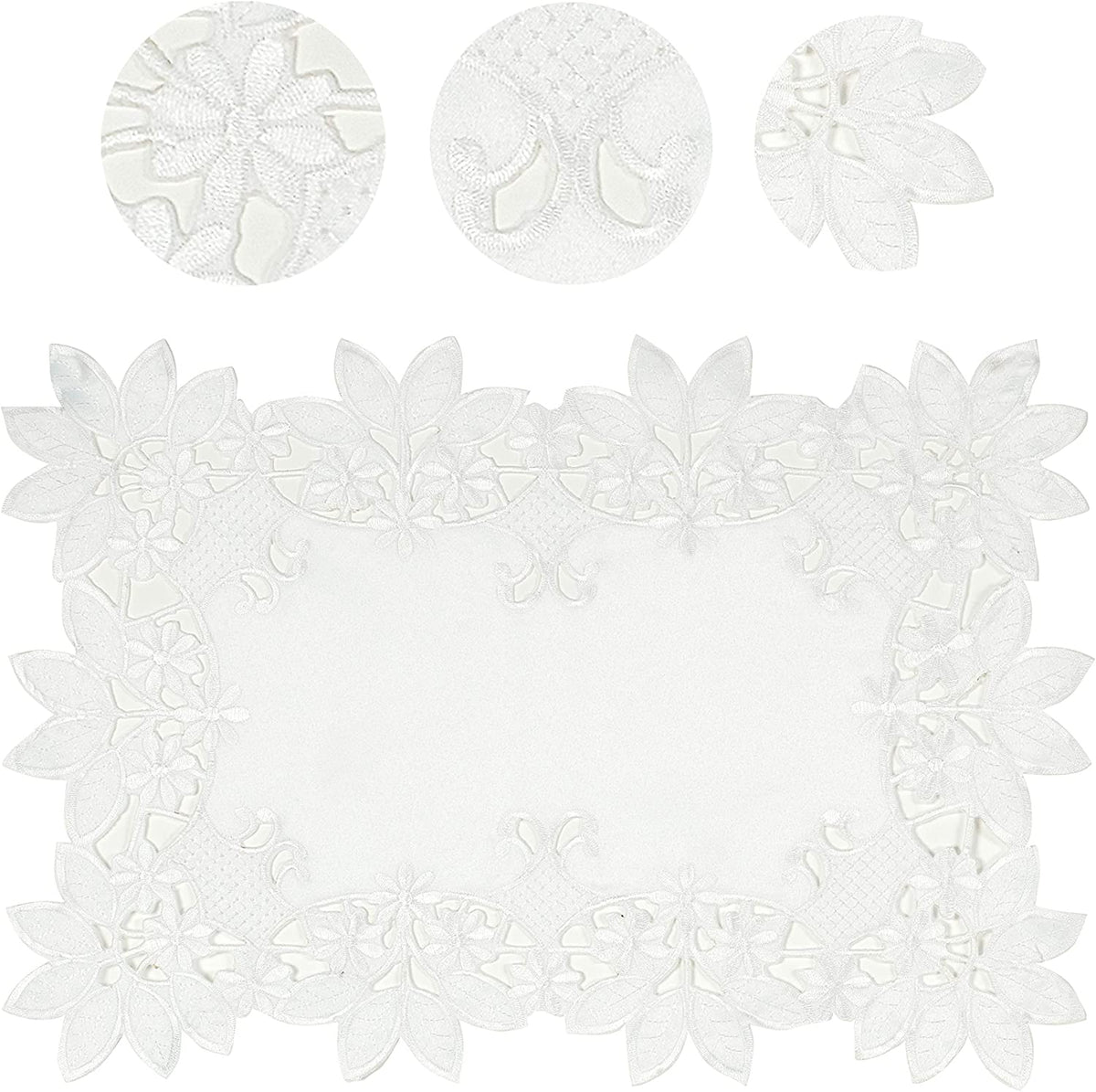 White Table Runner – Deandra Collection, 14x108 Inch