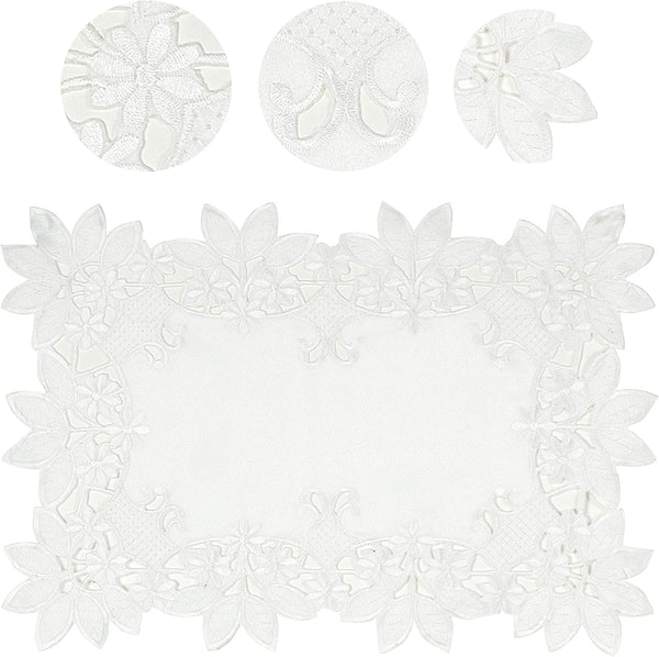 White Table Runner – Deandra Collection, 14x108 Inch