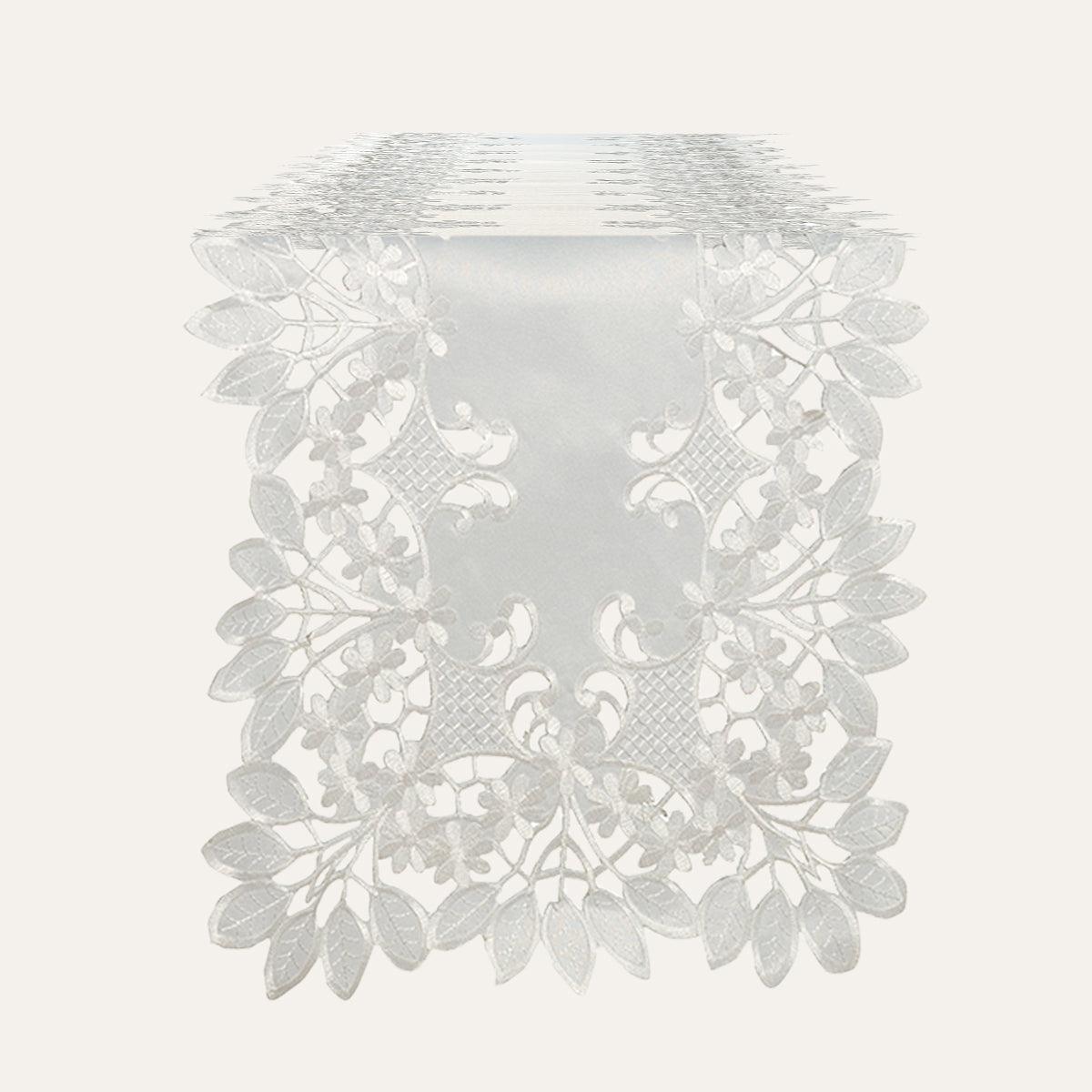 White Table Runner – Deandra Collection, 14x108 Inch