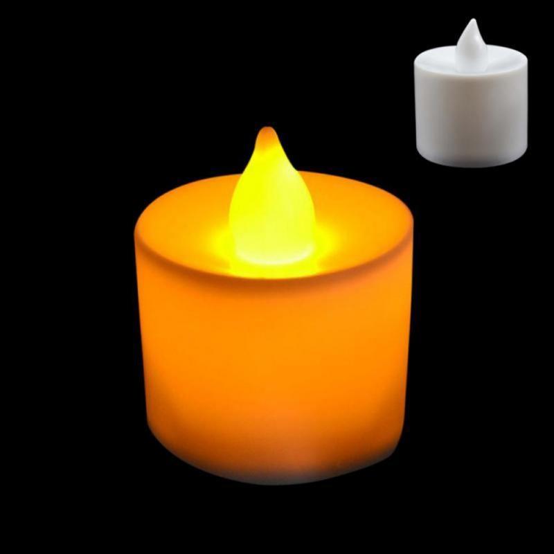 Flameless LED Tea Lights Candles Battery Powered Colorful Flickering Pillar Flickering Bright Tea lights Battery Operated/Powered Flameless Candles White Base Candles Tea light Romantic party Home Decor
