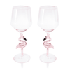 3D Flamingo Wine Glass