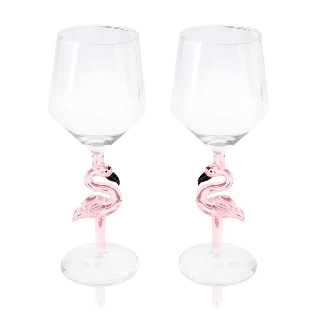 3D Flamingo All Purpose Wine Glass Jersey Art Glass