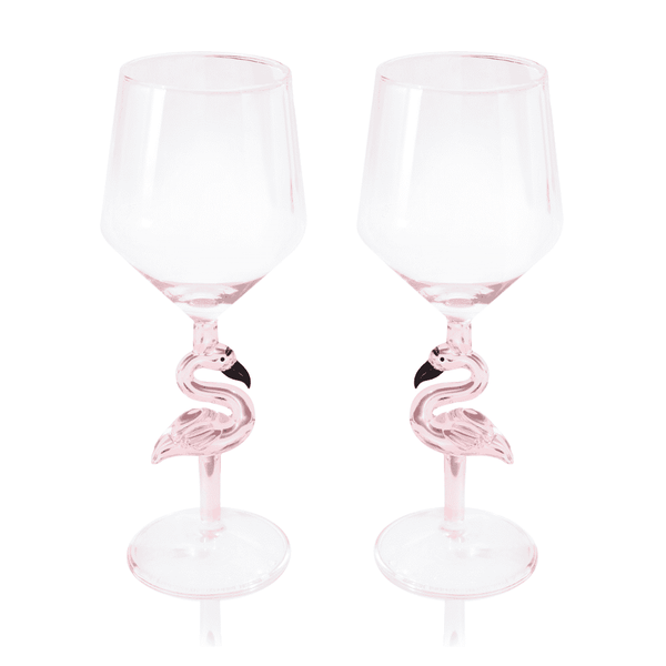 3D Flamingo Wine Glass