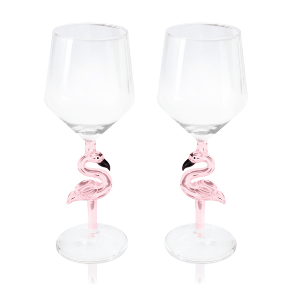 3D Flamingo All Purpose Wine Glass Jersey Art Glass