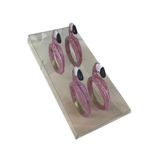 Flamingo Beach Enamel Napkin Rings