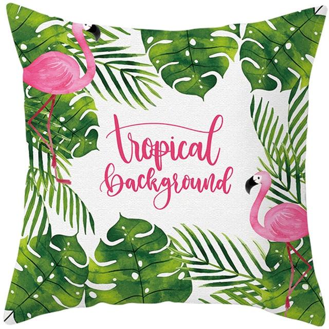 Flamingo Cushion Cover Decor Cushion Case Elegant Tropical Flamingo Pillow Covers Decorative Cotton Linen Square Pillow Cases Cushion Cover Home Decor Car Cushion Cover Pink Pillow Case