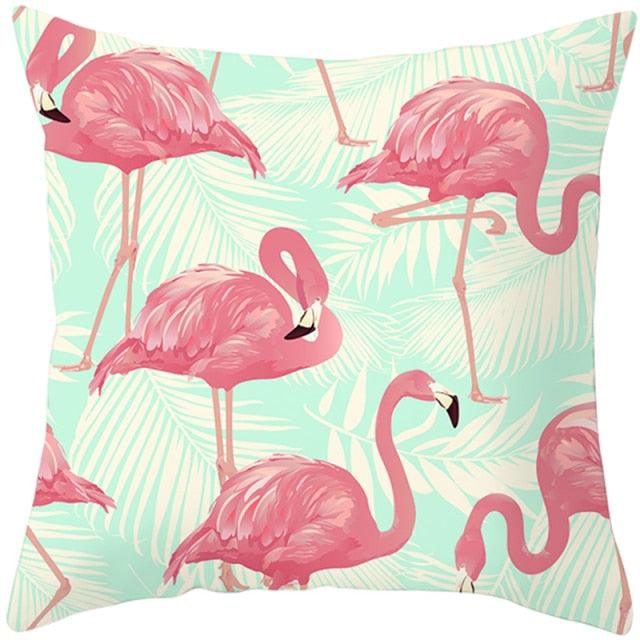 Flamingo Cushion Cover Decor Cushion Case Elegant Tropical Flamingo Pillow Covers Decorative Cotton Linen Square Pillow Cases Cushion Cover Home Decor Car Cushion Cover Pink Pillow Case